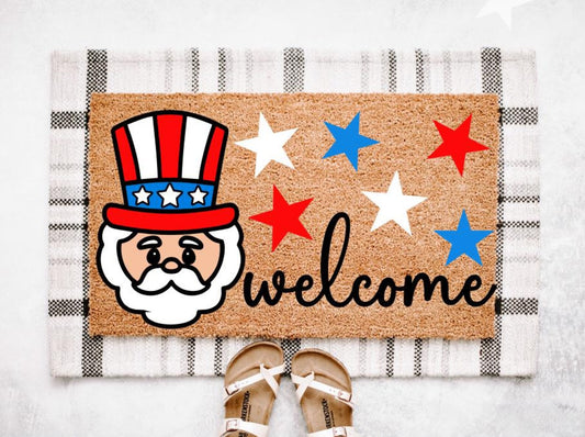 Uncle Sam 4th Of July Doormat | Summer Doormat | Patriotic Doormat |
