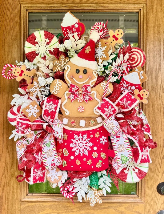 Gingerbread Wreath | Christmas Wreath | Christmas Porch Decor | Gingerbread Decor