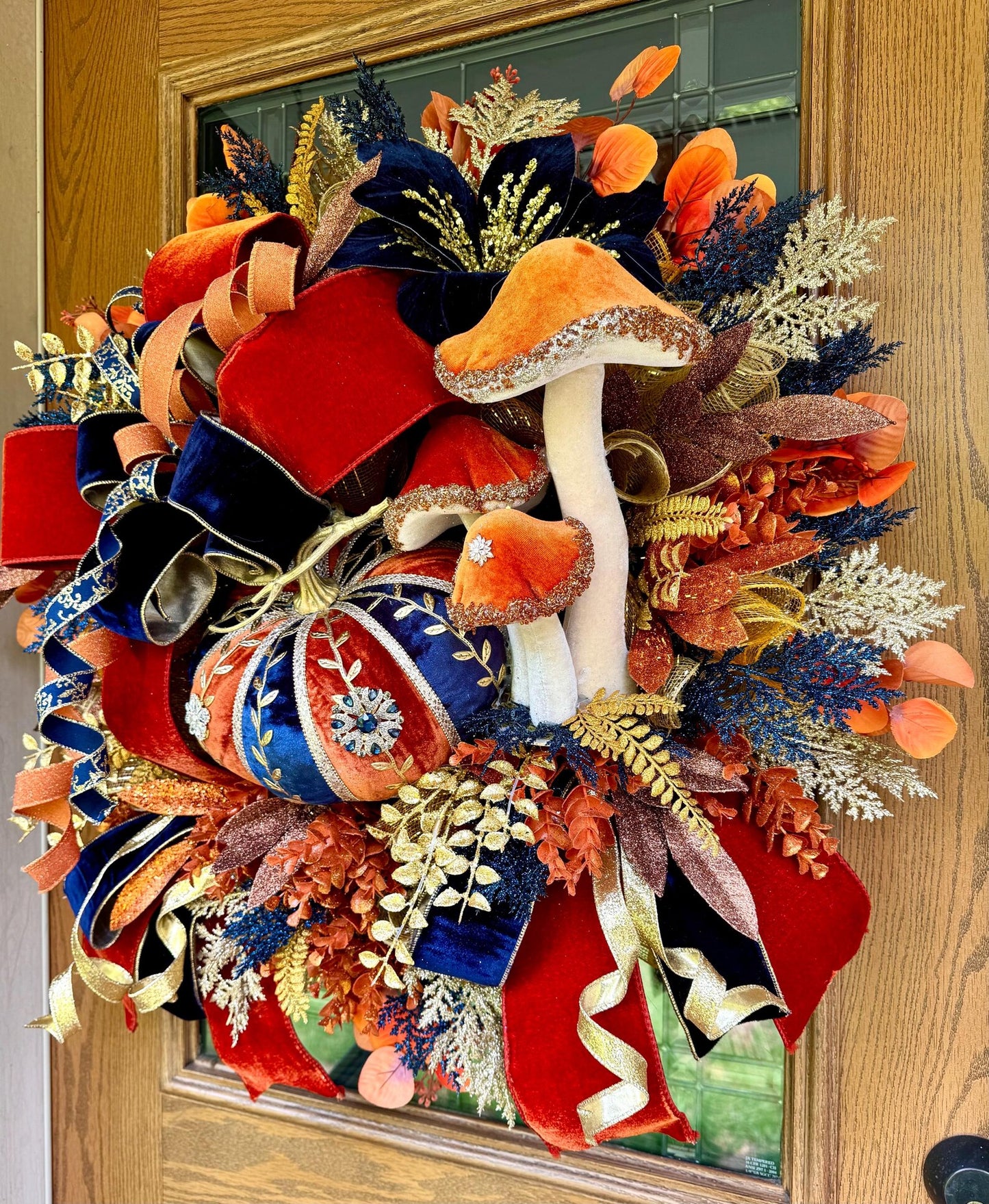 Luxury Pumpkin Fall Wreath | Autumn Wreath | Pumpkin Door Wreath | Glam Fall Decor