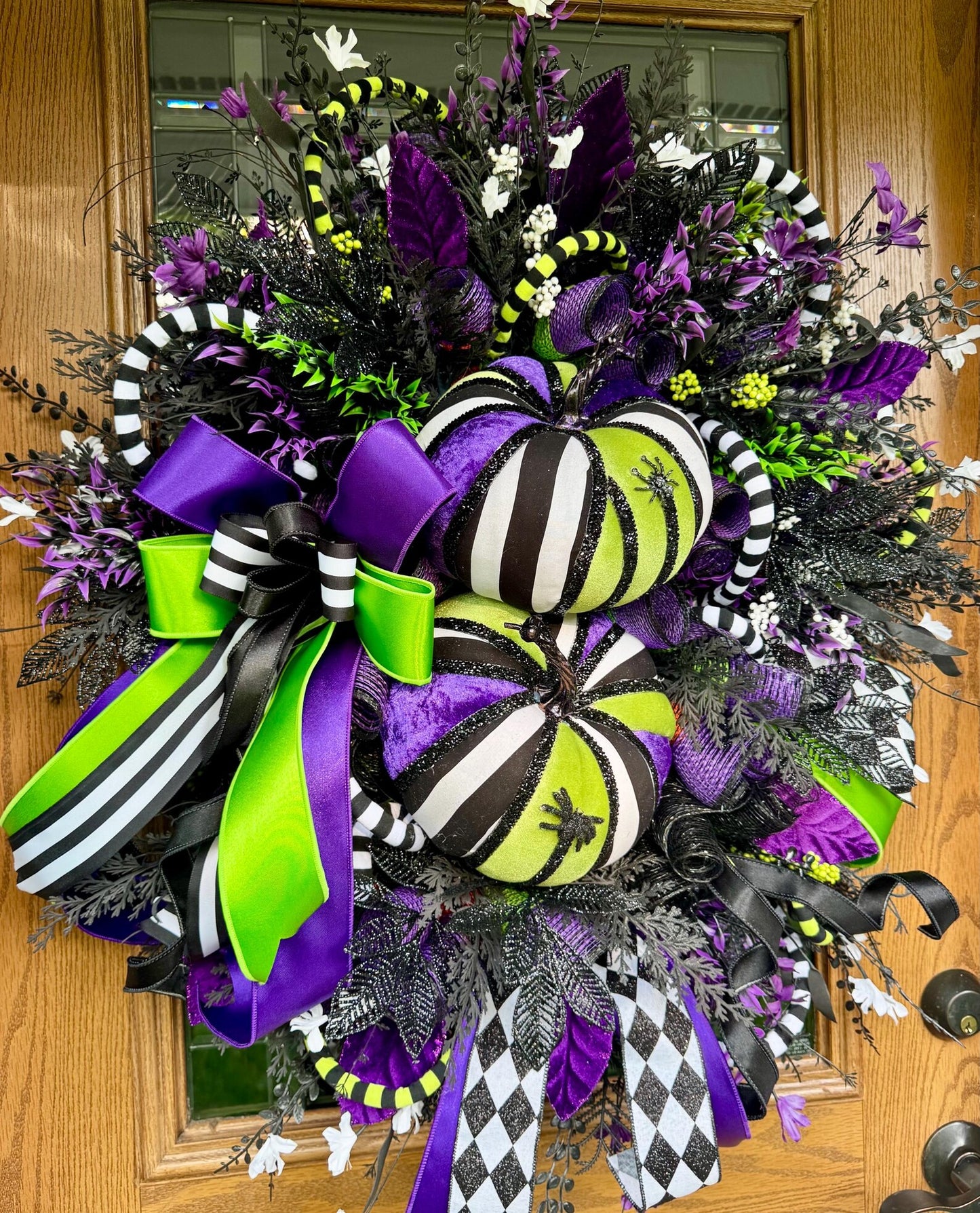 Halloween Pumpkin Wreath | Halloween Wreath For Front Door | Halloween Door Decor