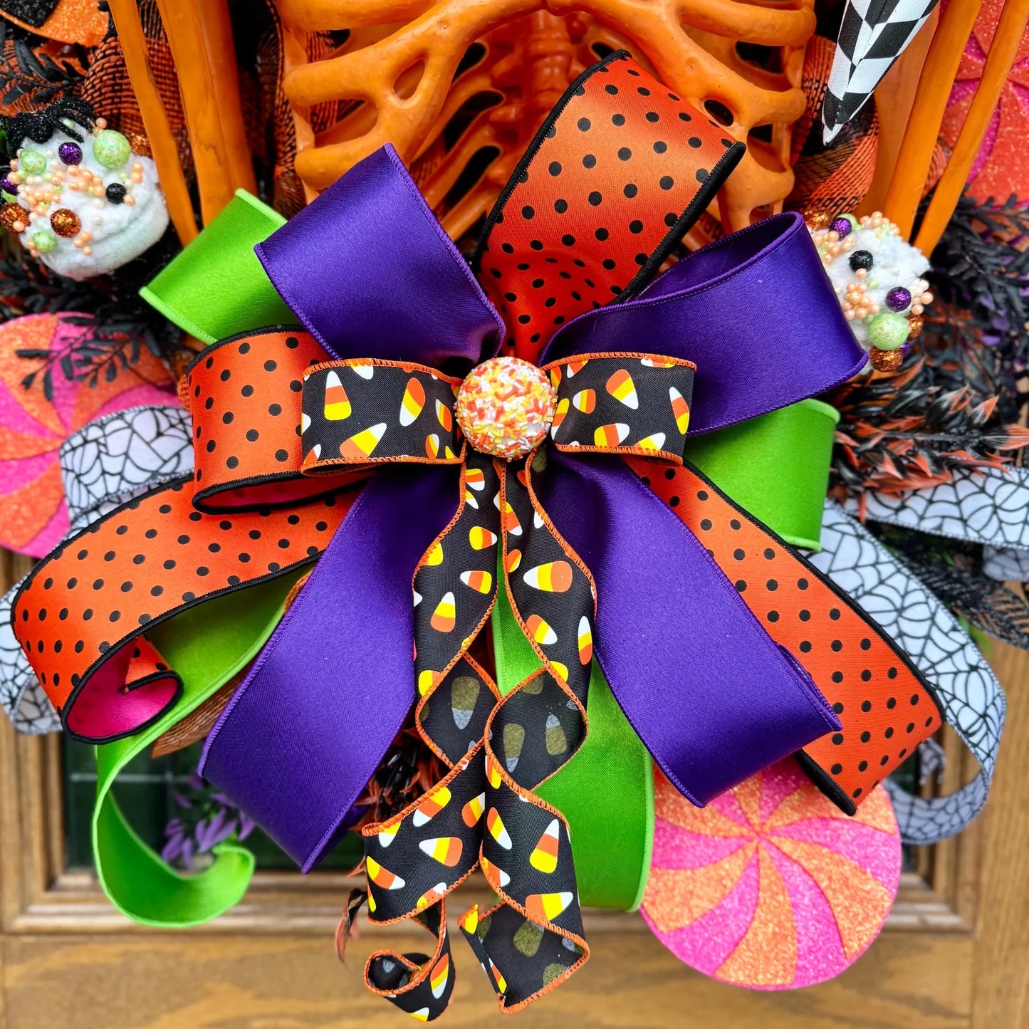 Halloween Pumpkin Wreath | Halloween Wreath For Front Door | Jack O Lantern Wreath