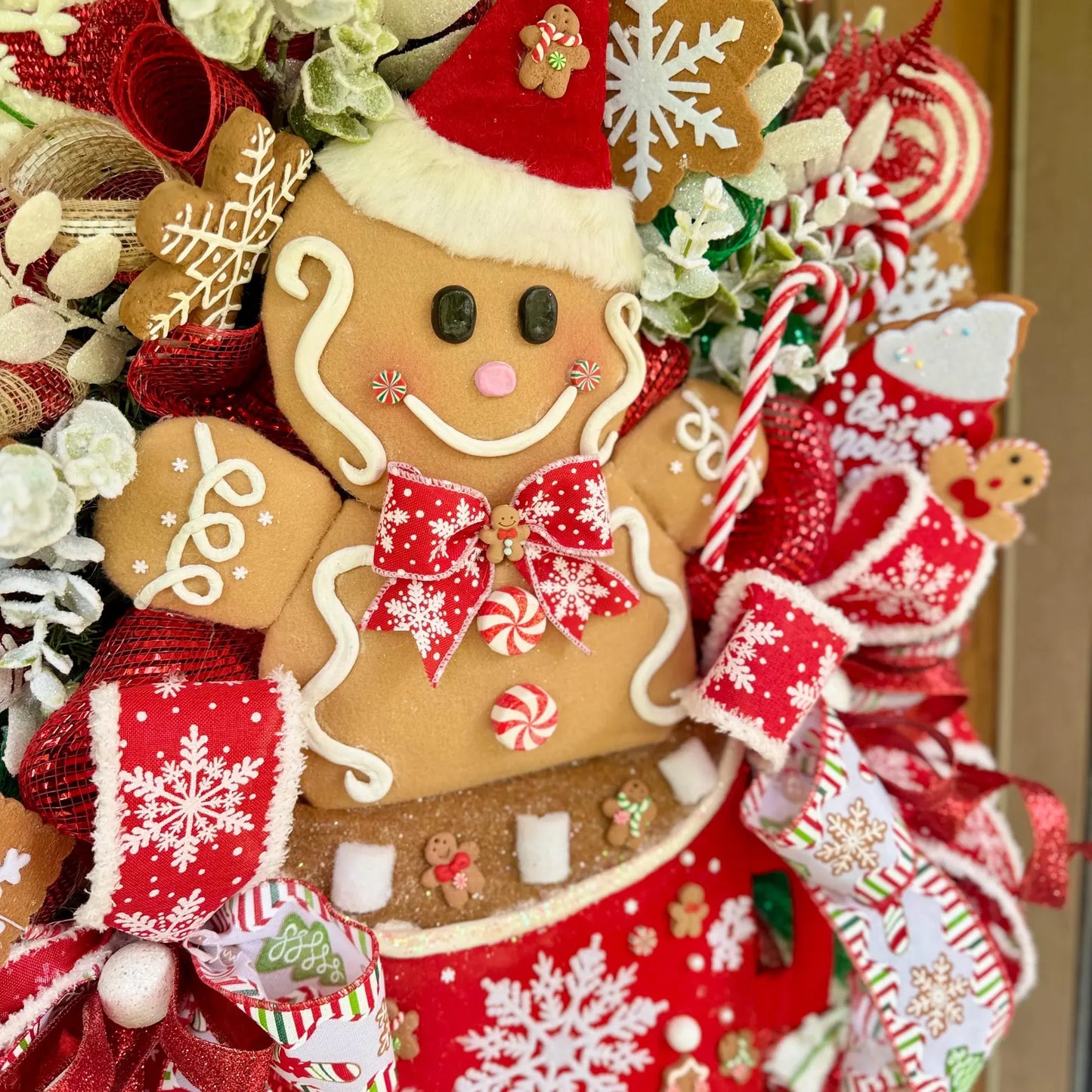 Gingerbread Wreath | Christmas Wreath | Christmas Porch Decor | Gingerbread Decor