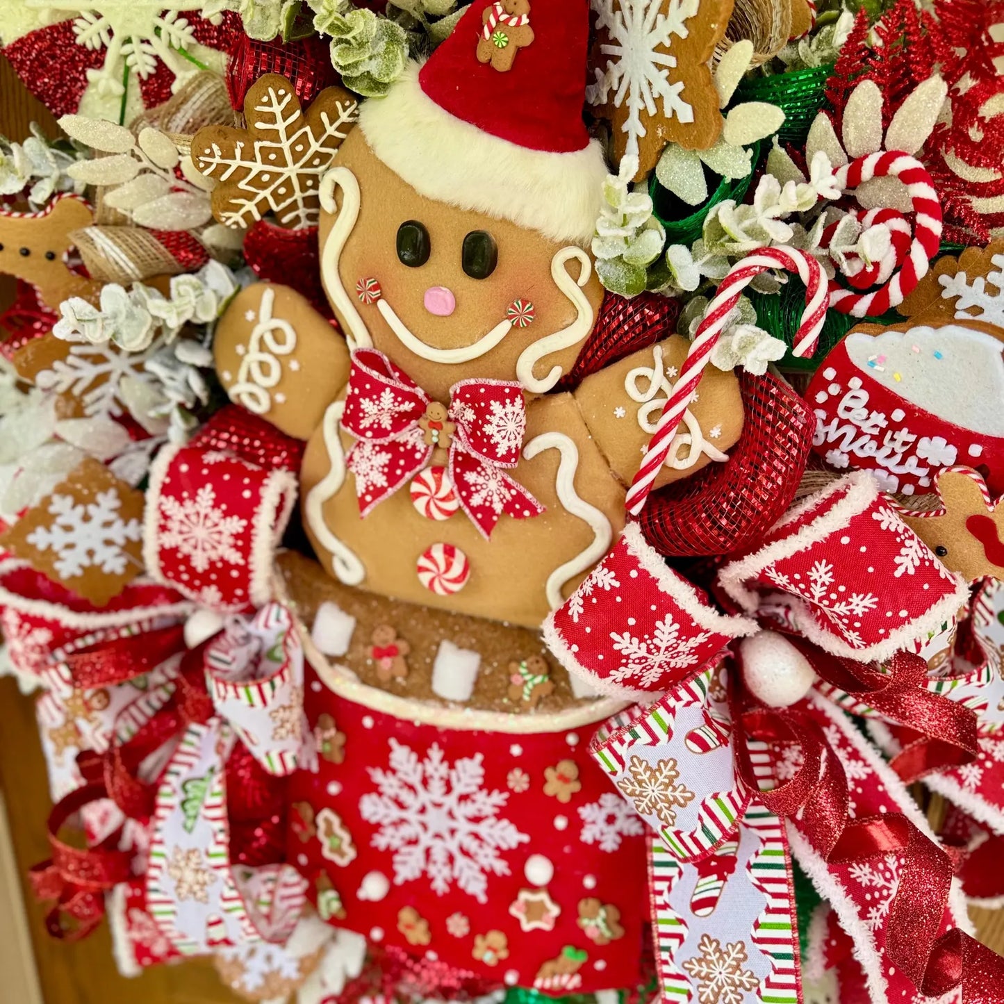 Gingerbread Wreath | Christmas Wreath | Christmas Porch Decor | Gingerbread Decor