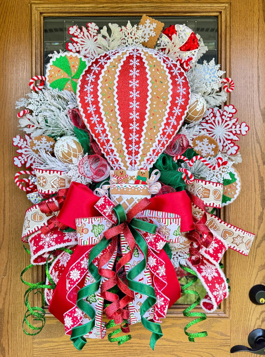 Gingerbread Candyland Wreath | Red And Green Christmas Wreath | Christmas Porch Decor