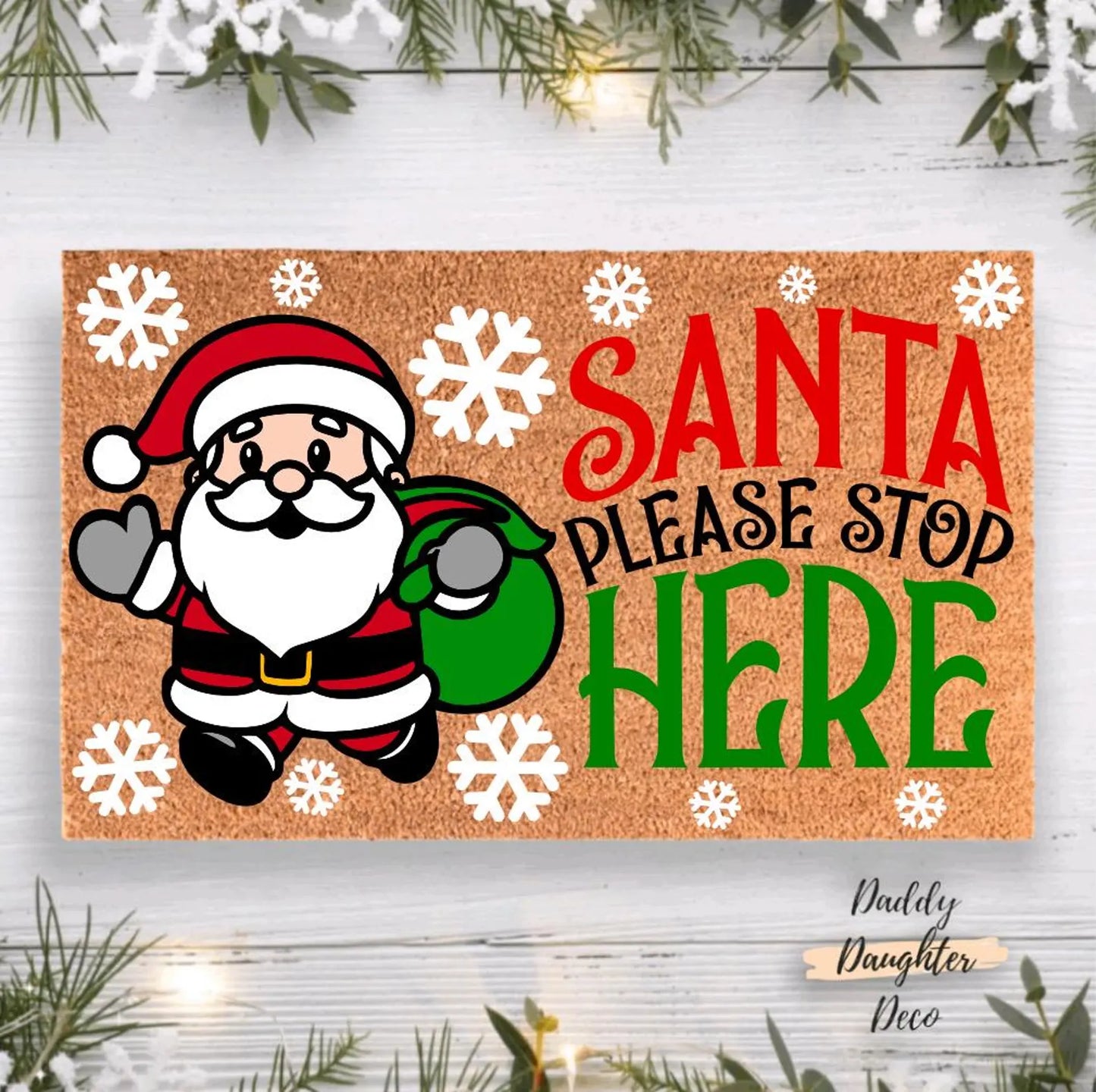Santa Doormat | Merry Christmas Doormat | Santa Decor | Christmas Porch Decor
