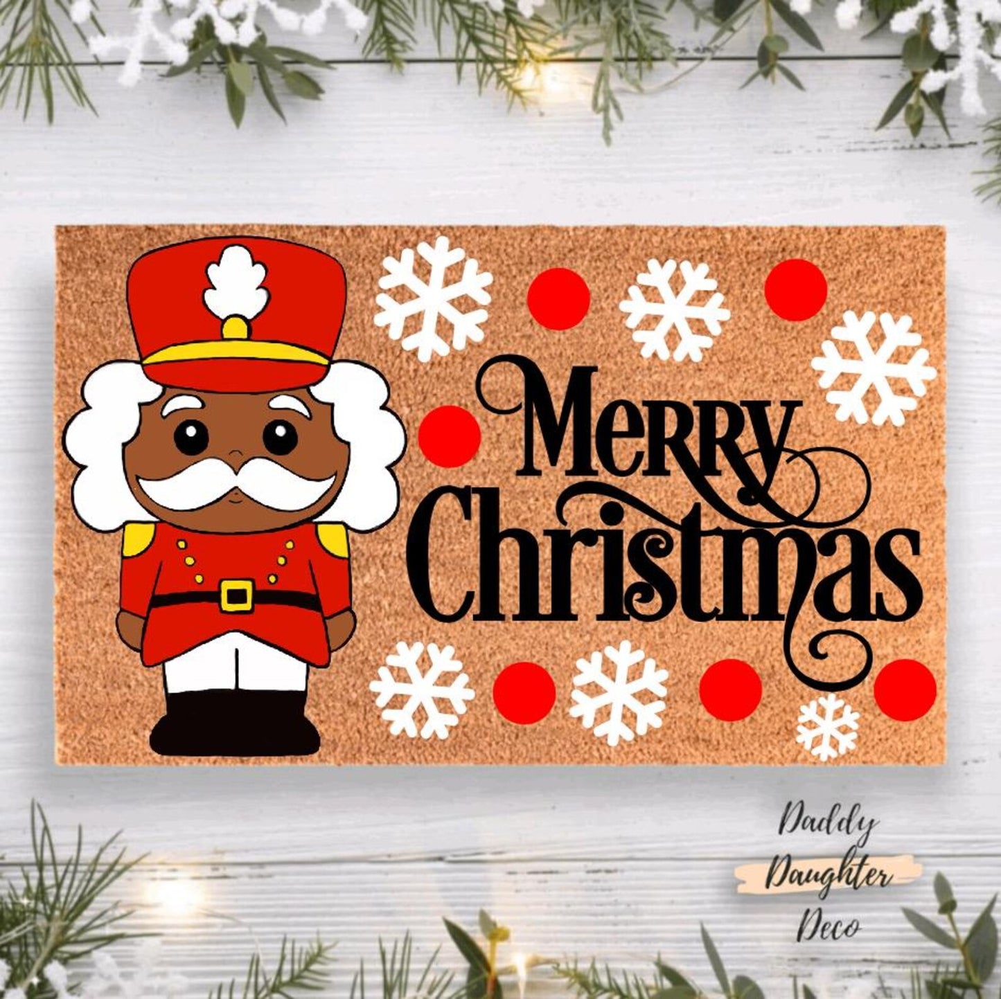 Brown Nutcracker Doormat | Merry Christmas Doormat | Christmas Porch Decor