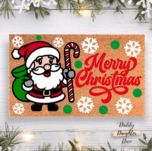 Santa Doormat | Merry Christmas Doormat | Santa Decor