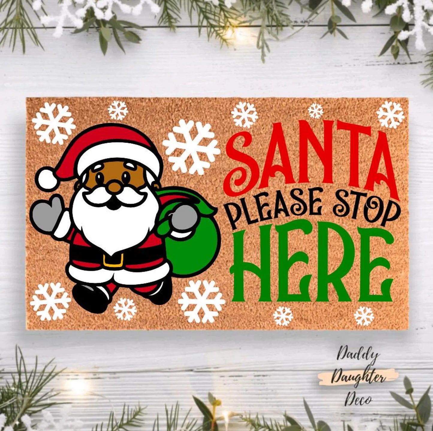 Brown Santa Christmas Doormat | Christmas Porch Decor