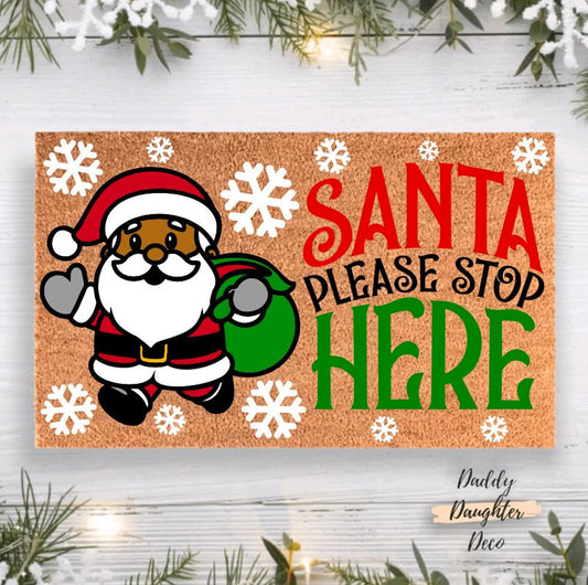 Brown Santa Christmas Doormat | Christmas Porch Decor