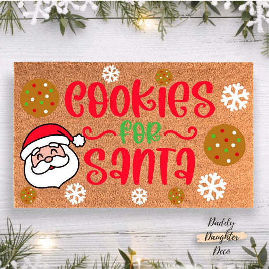 Cookies For Santa Doormat | Christmas Doormat | Santa Decor | Christmas Porch Decor
