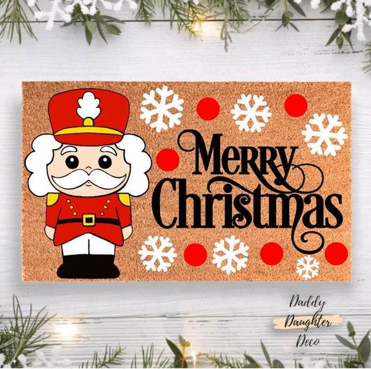 Merry Christmas Nutcracker Doormat