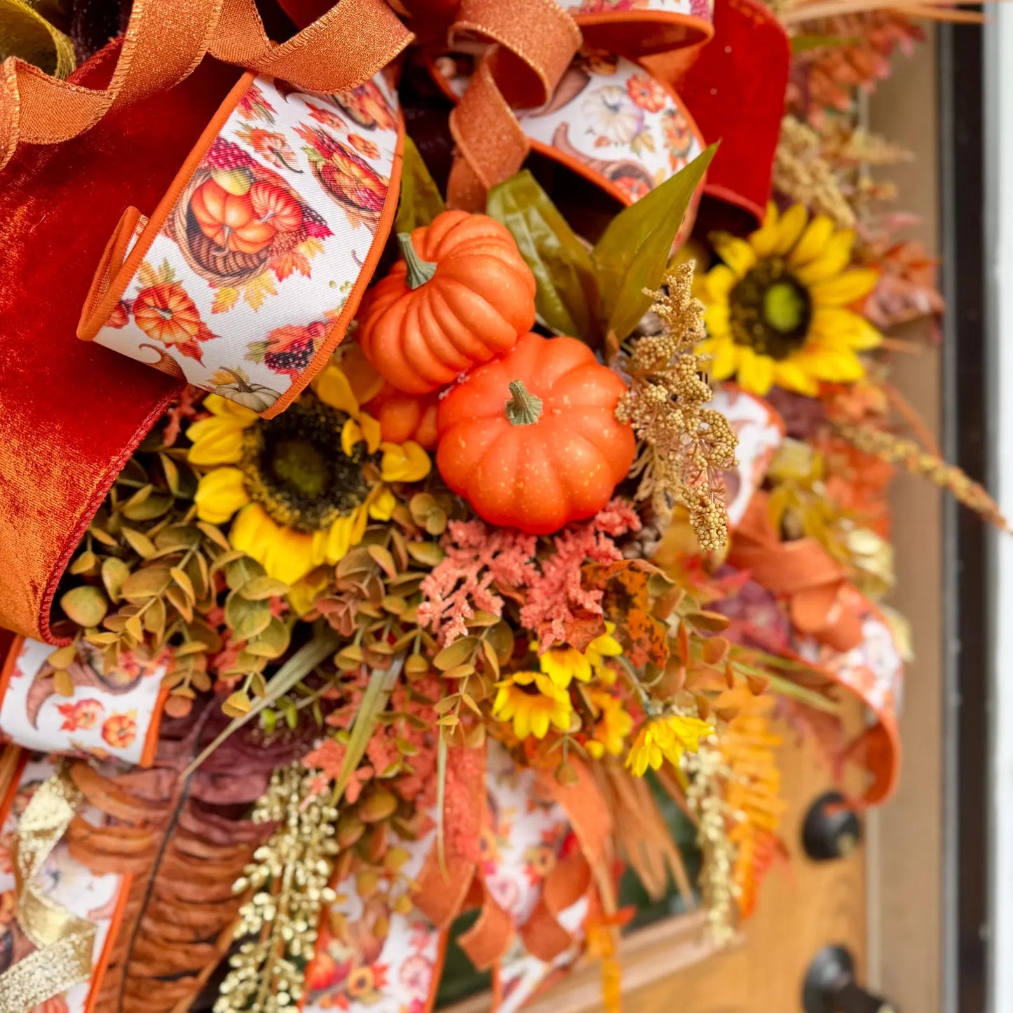 Fall Cornucopia Wreath | Thanksgiving Wreath | Fall Wreaths For Front Door
