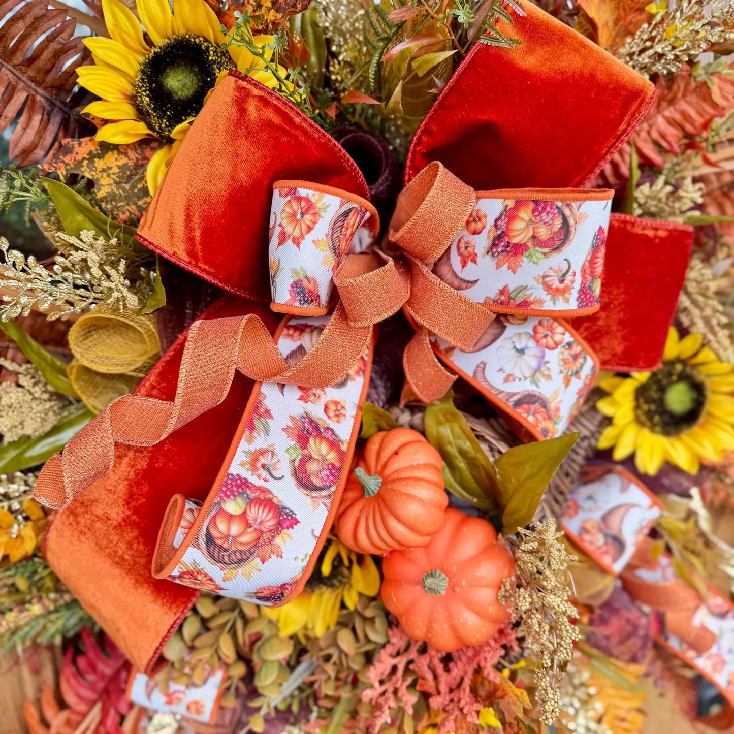 Fall Cornucopia Wreath | Thanksgiving Wreath | Fall Wreaths For Front Door