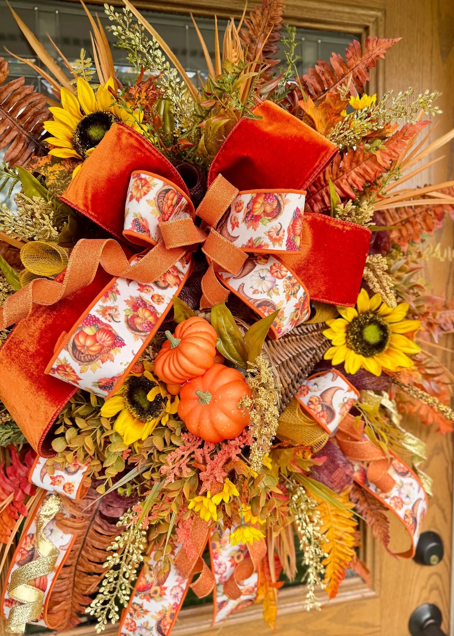 Fall Cornucopia Wreath | Thanksgiving Wreath | Fall Wreaths For Front Door