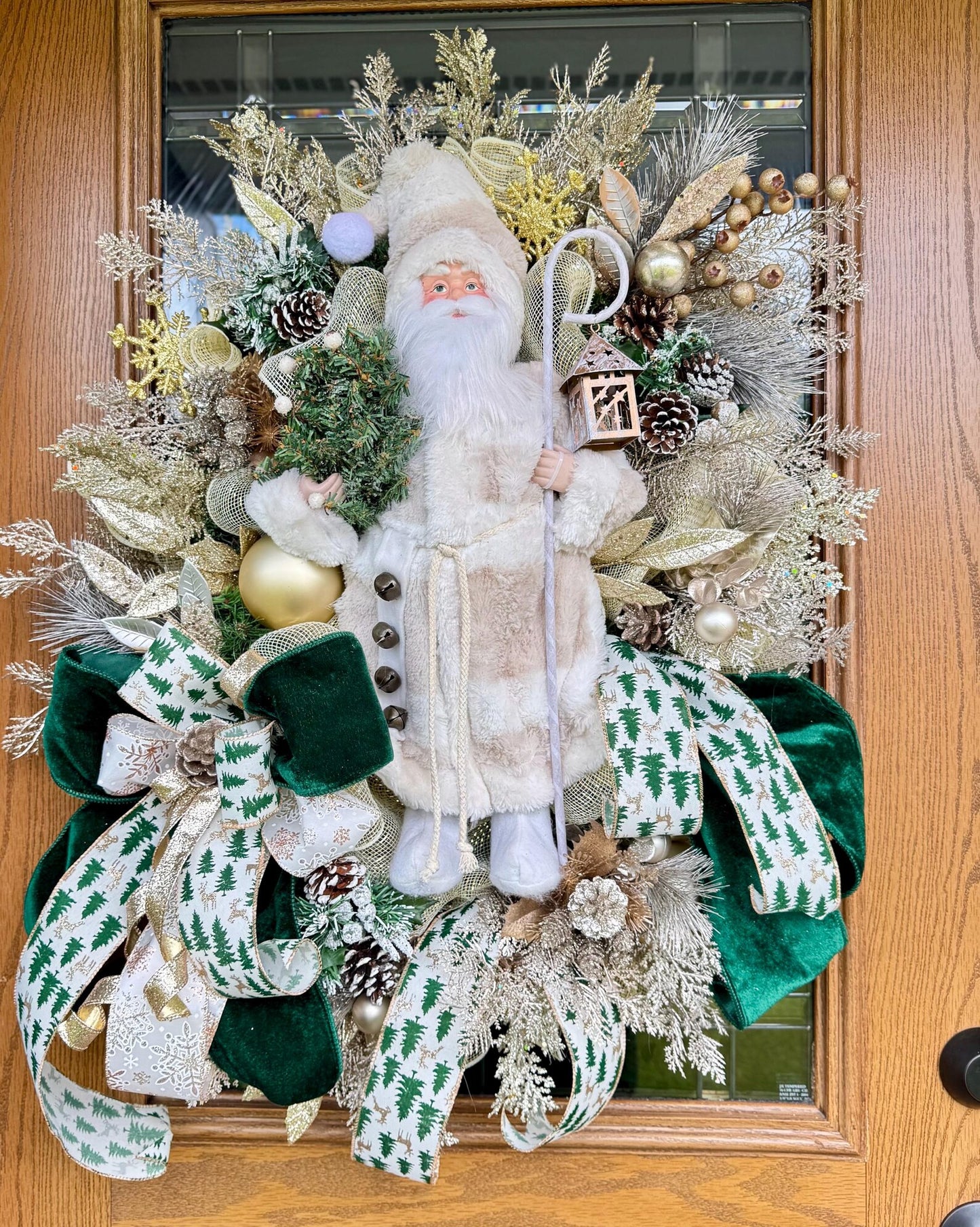 Santa Christmas Wreath | Christmas Porch Decor | Christmas Front Door Decor | Holiday Wreath