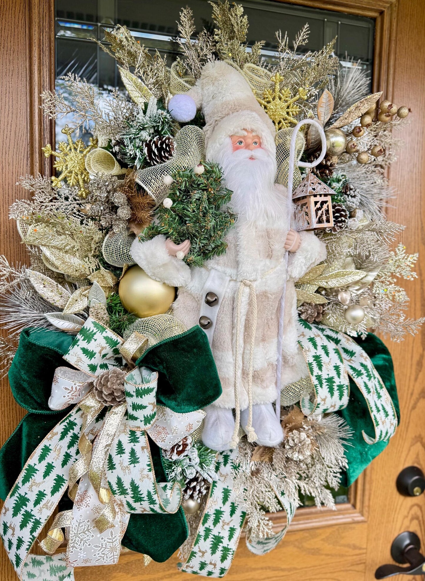 Santa Christmas Wreath | Christmas Porch Decor | Christmas Front Door Decor | Holiday Wreath
