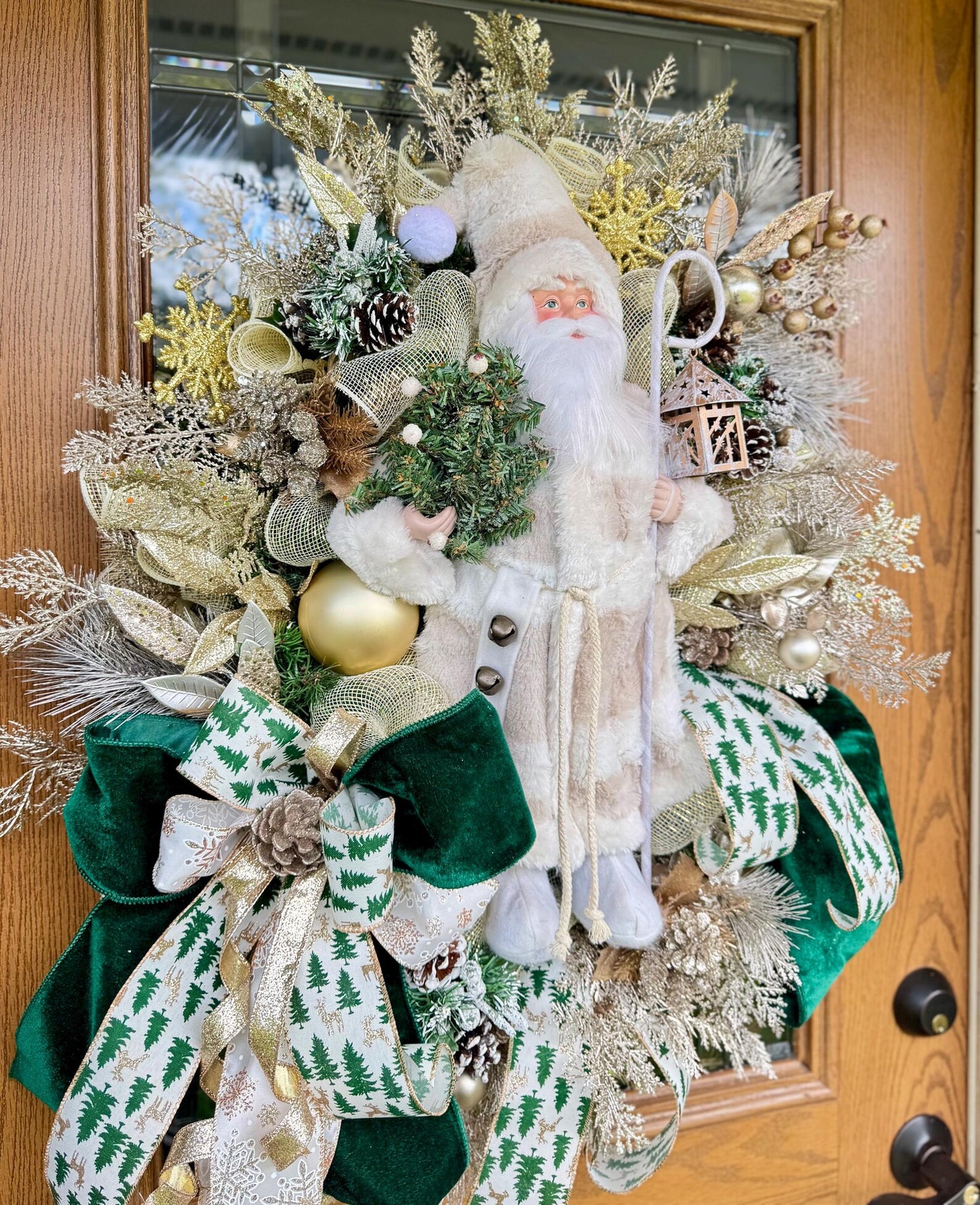 Santa Christmas Wreath | Christmas Porch Decor | Christmas Front Door Decor | Holiday Wreath