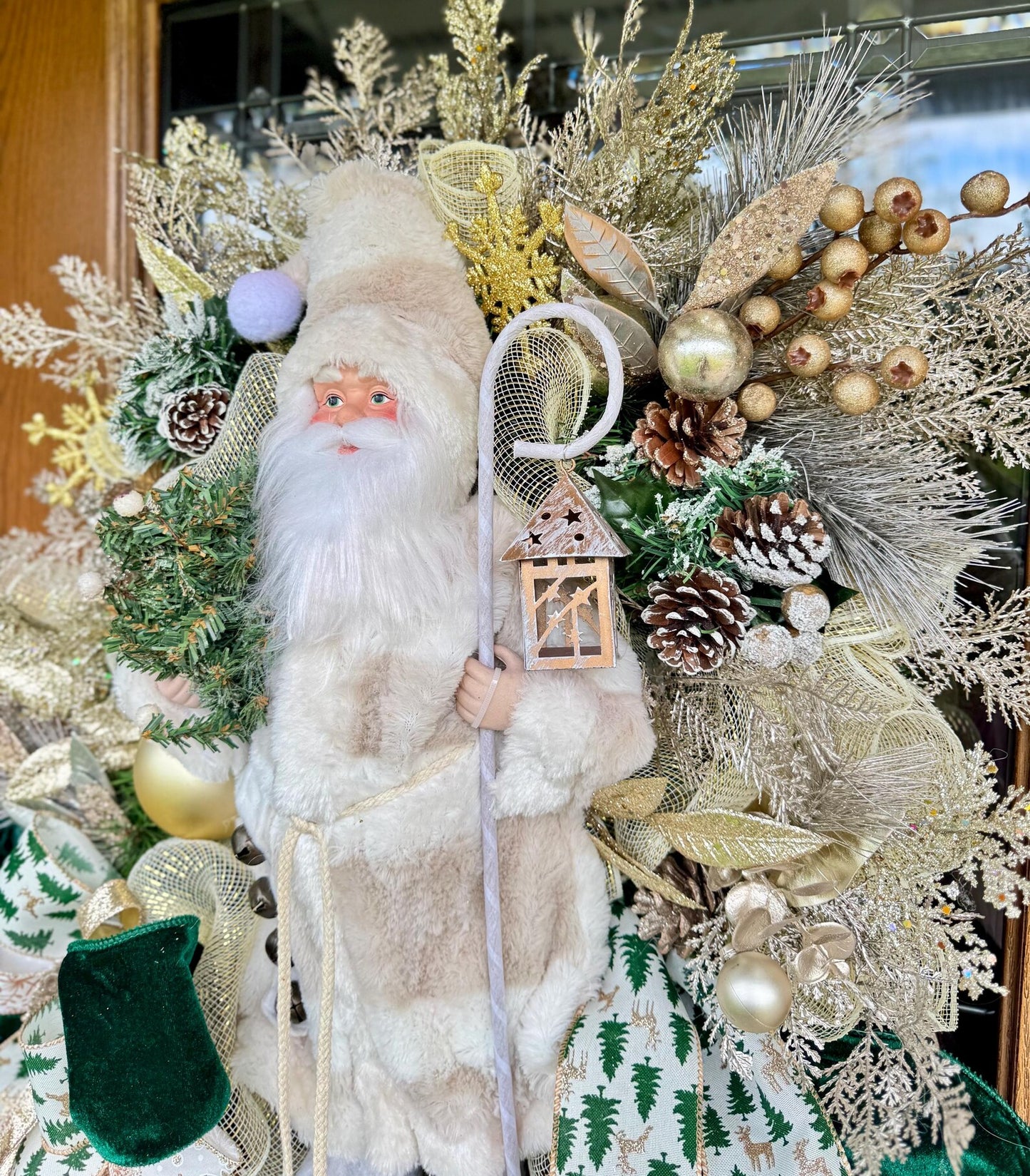 Santa Christmas Wreath | Christmas Porch Decor | Christmas Front Door Decor | Holiday Wreath