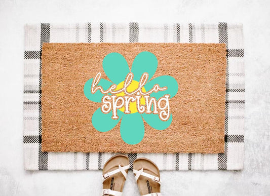 Hello Spring Daisy Doormat