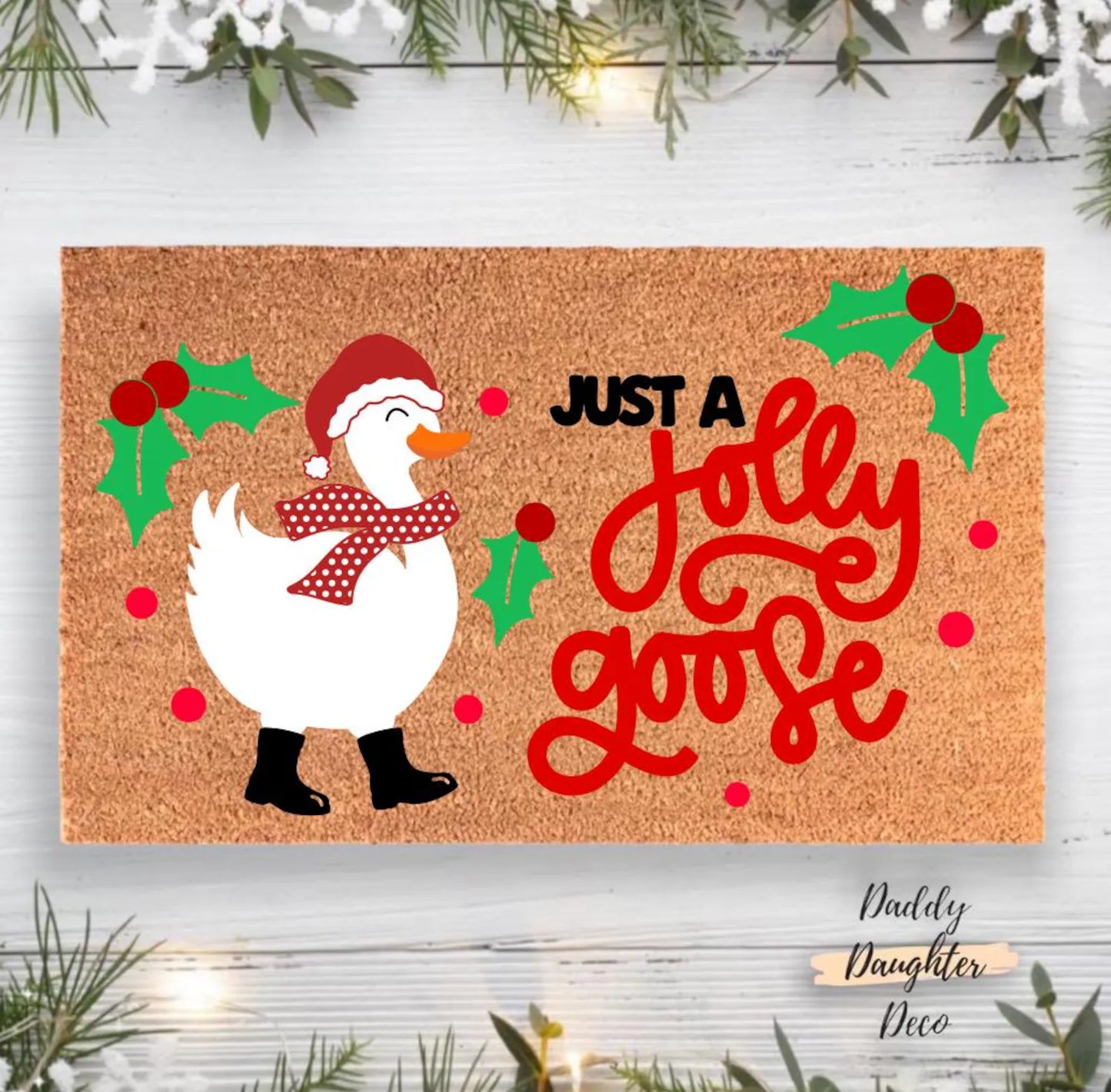 Funny Christmas Jolly Goose Doormat