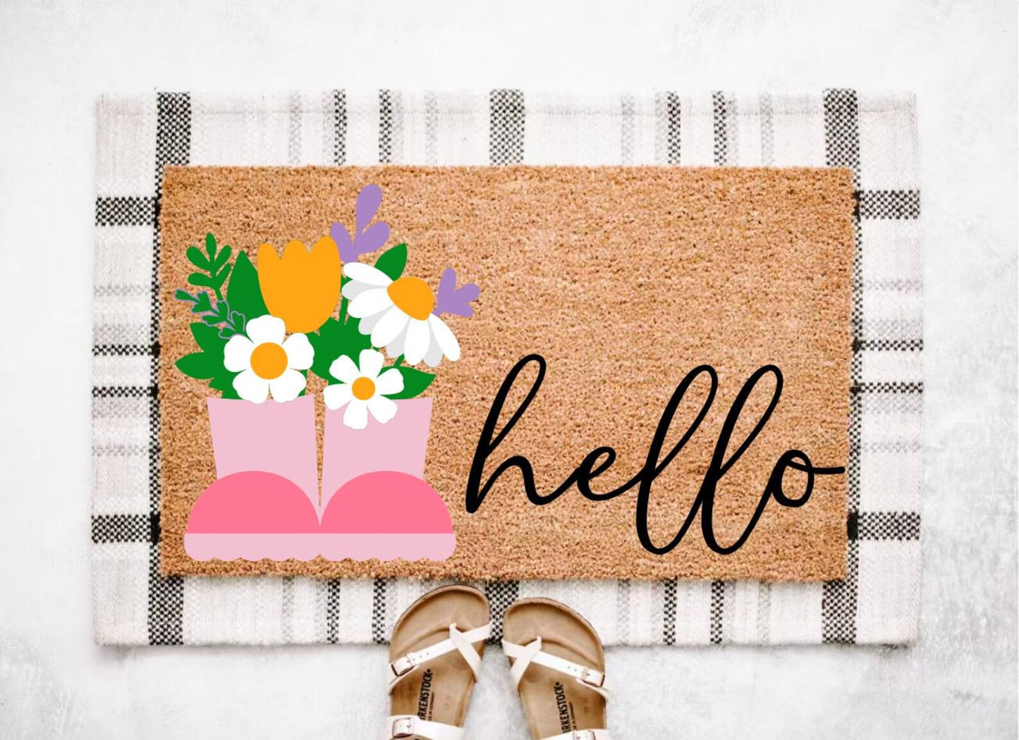Spring Floral Hello Doormat