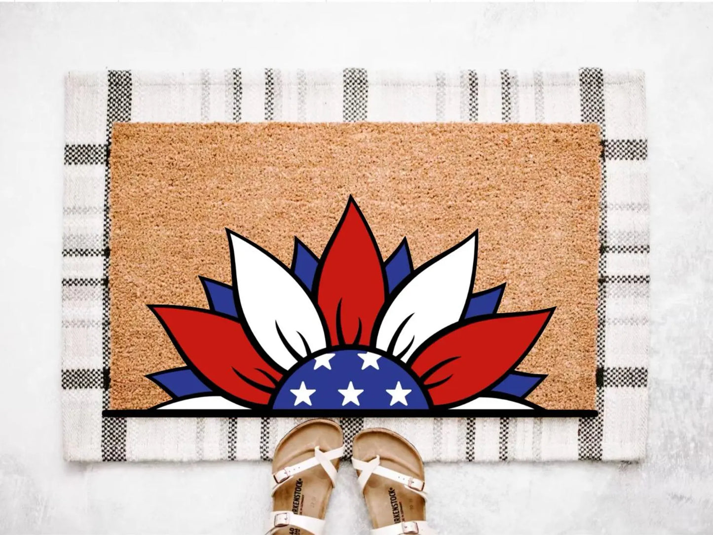 Patriotic Flower Doormat