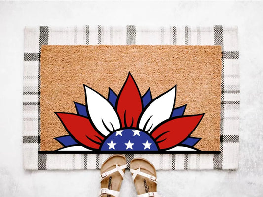 Patriotic Flower Doormat
