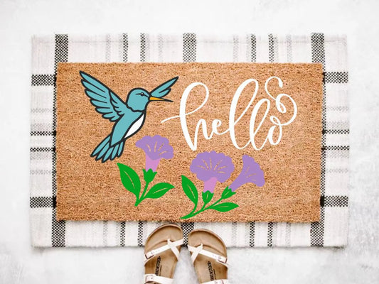 Spring Hummingbird Doormat