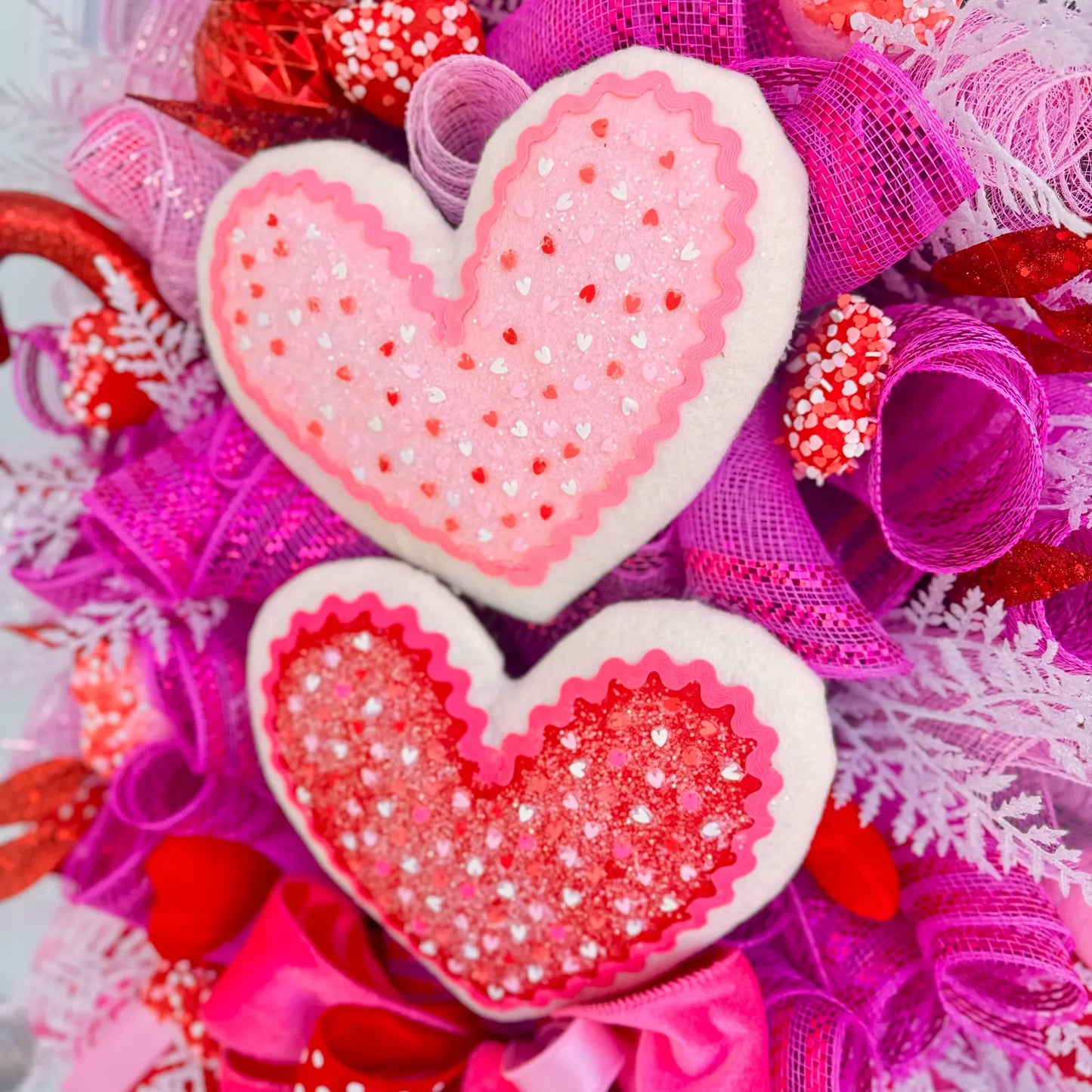 Heart Sugar Cookies Valentine’s Day Wreath