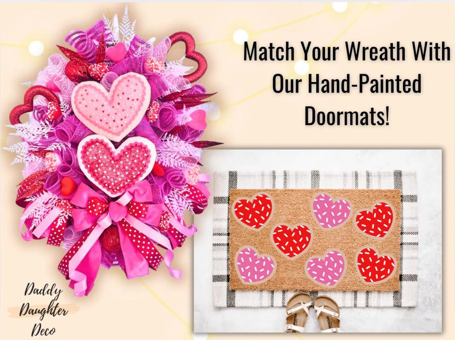 Heart Sugar Cookies Valentine’s Day Wreath