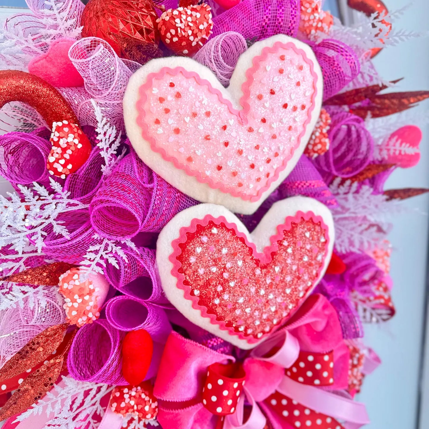 Heart Sugar Cookies Valentine’s Day Wreath