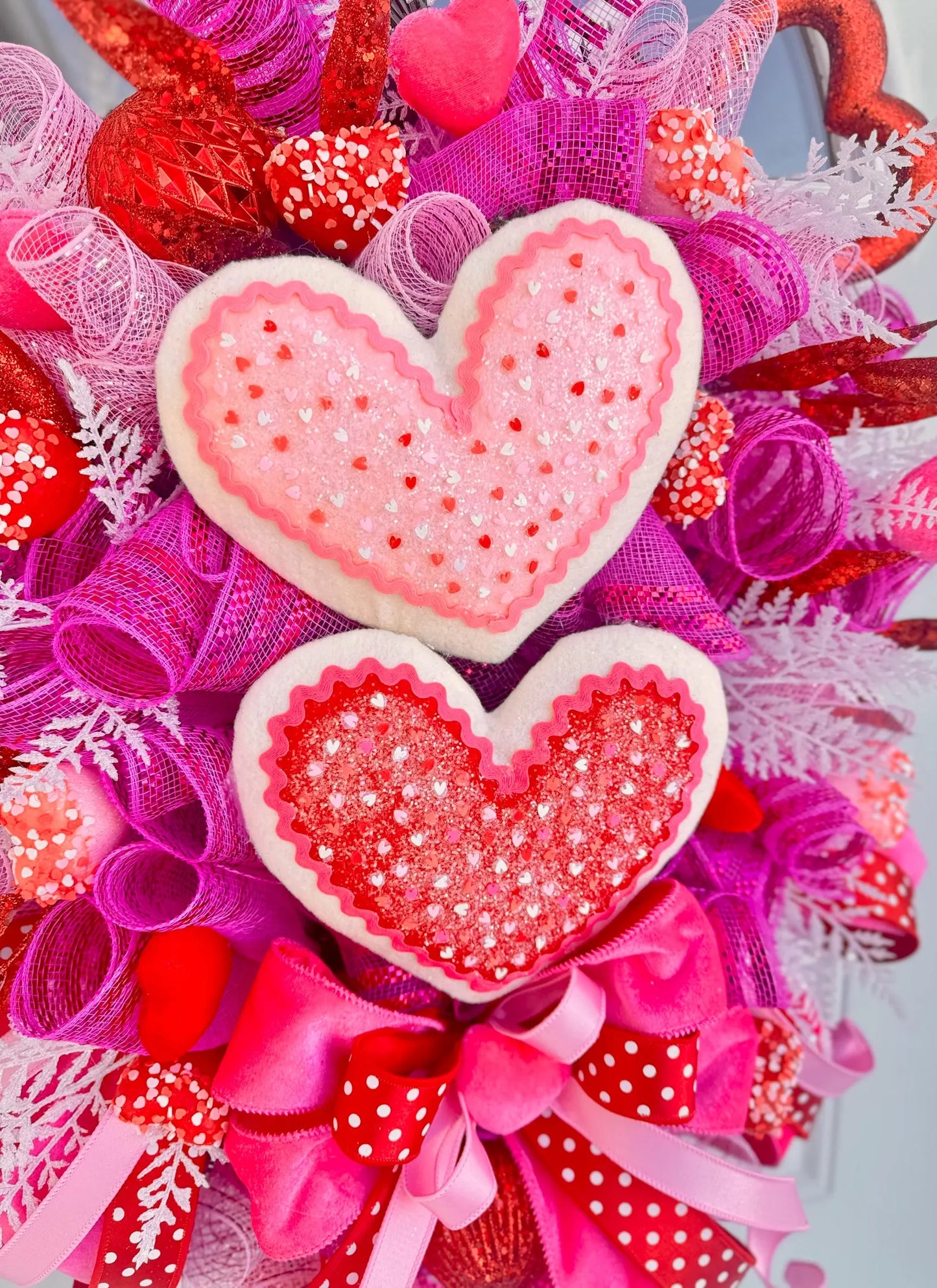 Heart Sugar Cookies Valentine’s Day Wreath