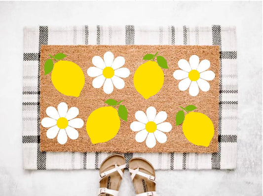 Lemons and Daisies Doormat