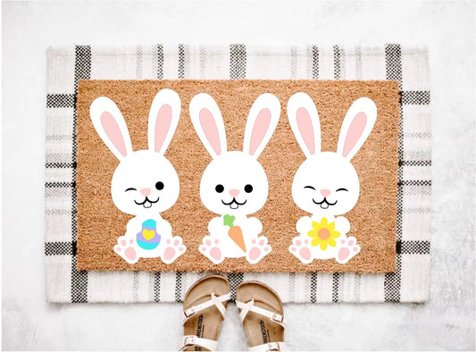 Easter Bunnies Doormat