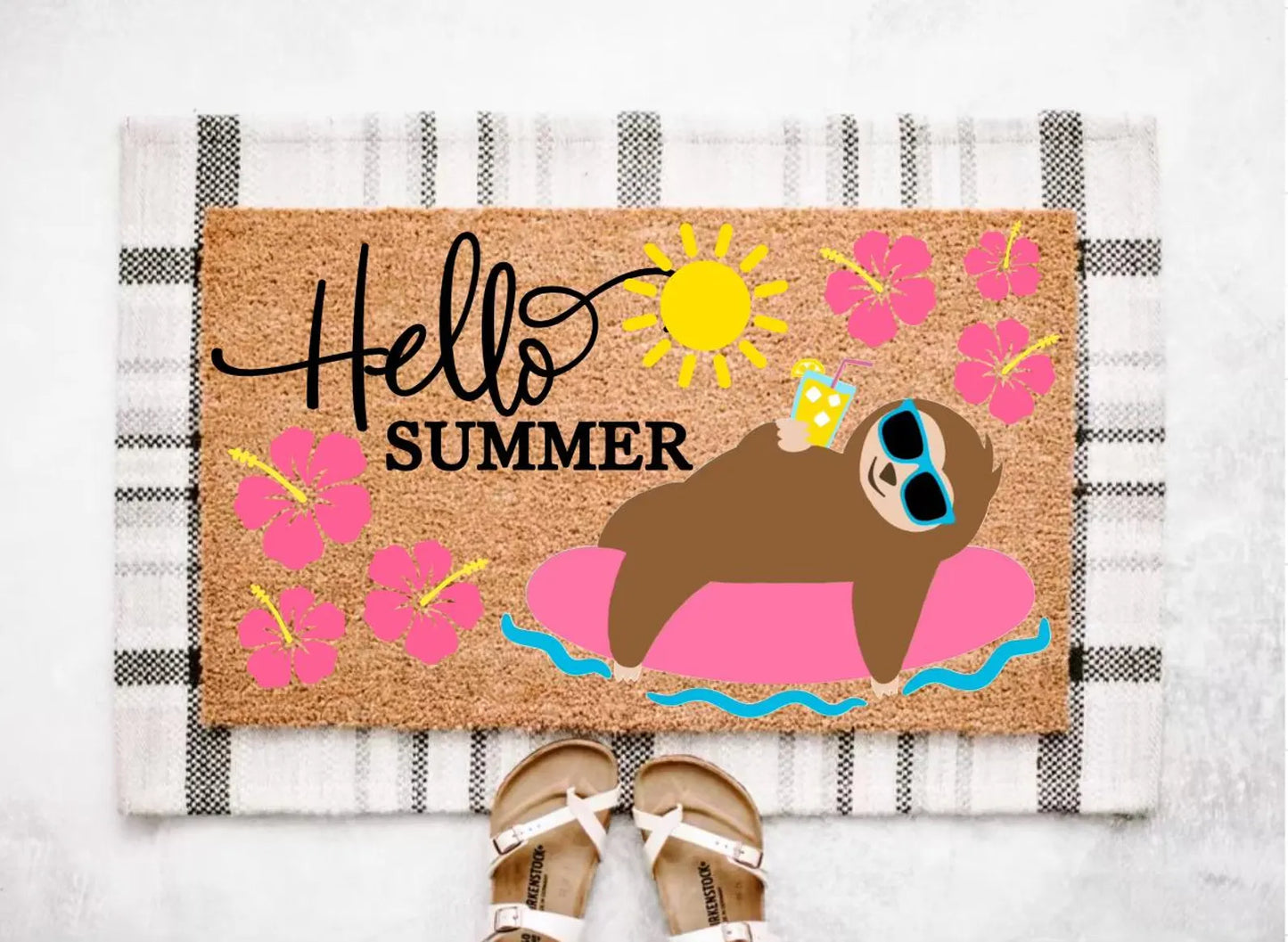 Hello Summer Sloth Doormat