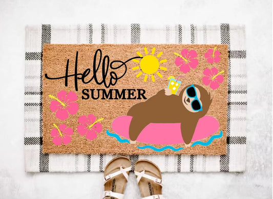 Hello Summer Sloth Doormat