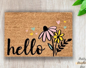 Hello Floral Doormat