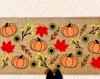 Fall Pattern Double Door Doormat