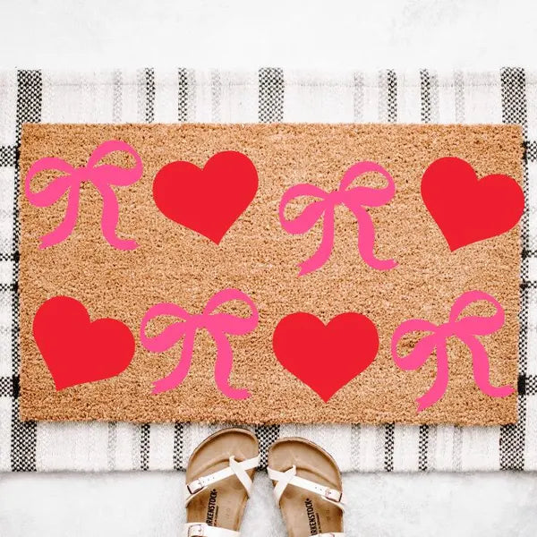 Bows And Hearts Doormat