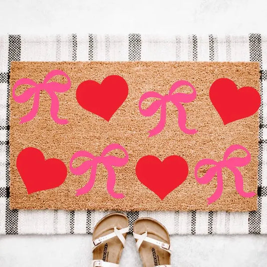 Bows And Hearts Doormat