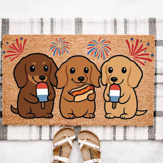 Patriotic Dogs Doormat