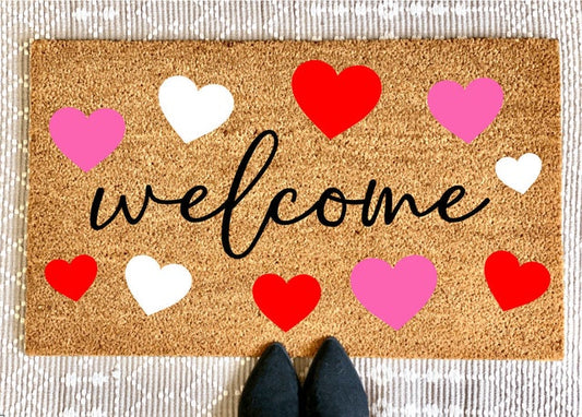 Welcome Hearts Doormat