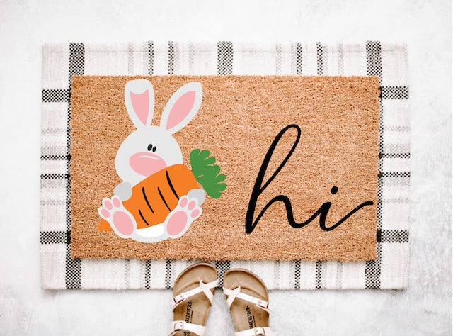 Bunny Carrot Welcome Mat