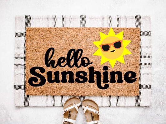 Hello Sunshine Doormat | Sunshine Doormat | Summer Porch Decor | Summer Doormat