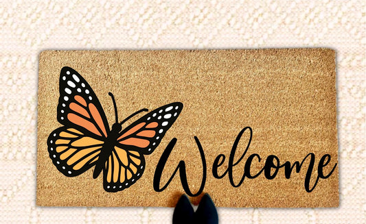 Butterfly Welcome Mat - Double Door Doormat