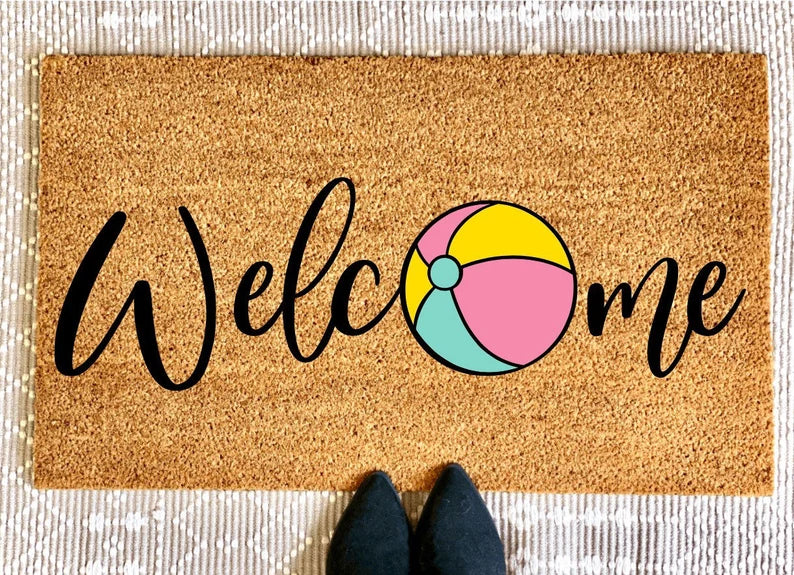 Welcome Beach Ball Doormat