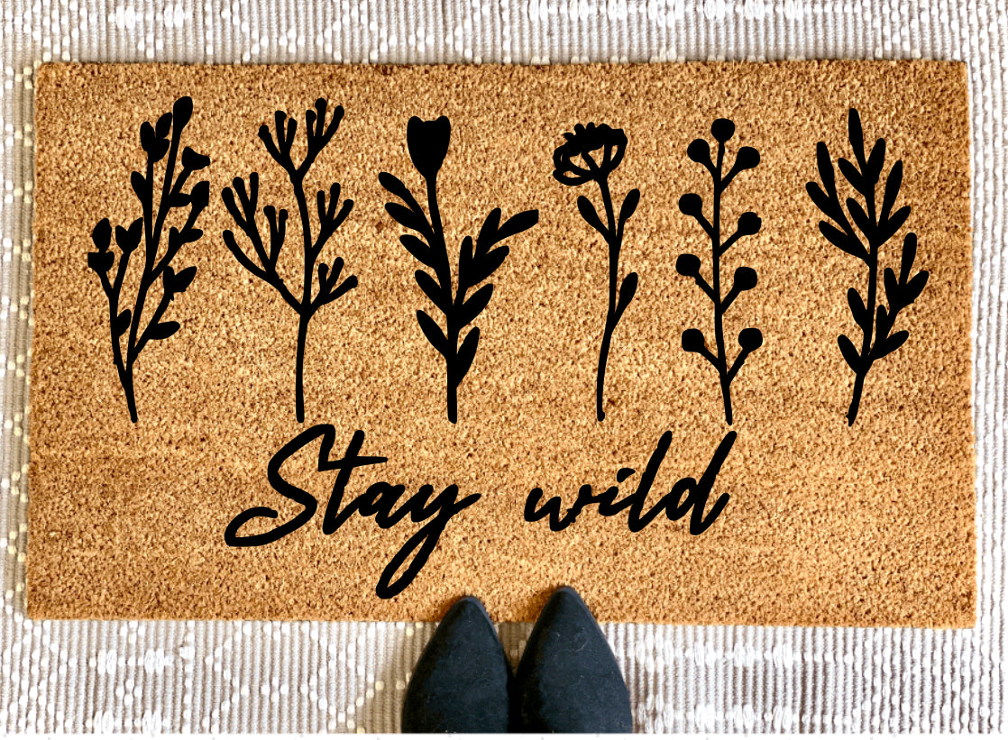 Stay Wild Floral Doormat