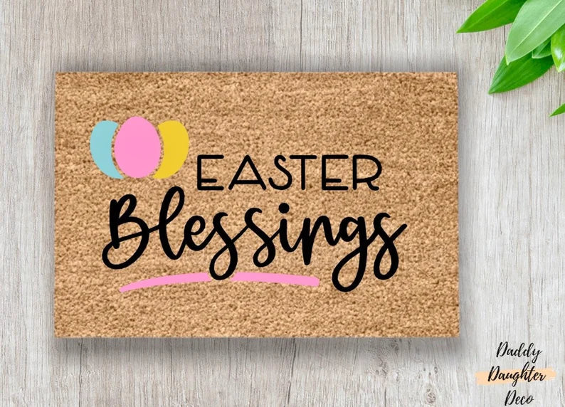 Easter Blessings Doormat