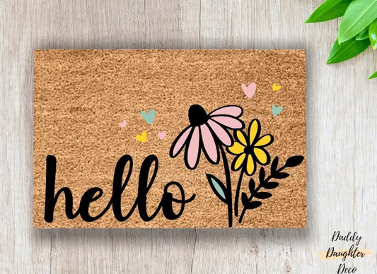 Hello Floral Doormat