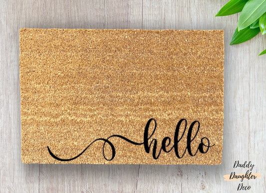 Hello Welcome Doormat | Custom Doormat | Housewarming Gift | Outdoor Home Decor